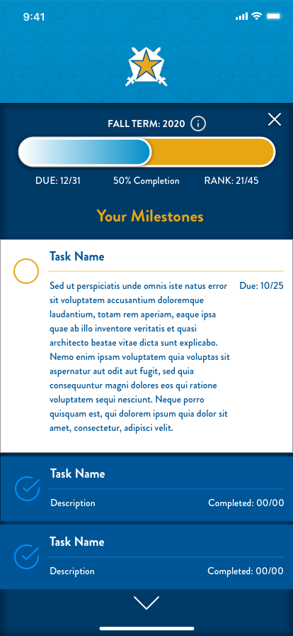 Pi Kapp App milestone detail with one task expanded